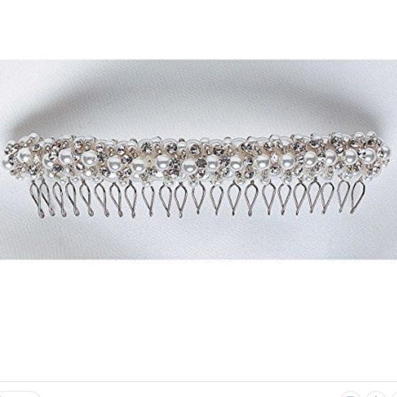 Pearl Rhinestone Comb Headpiece - Picture 1 of 3